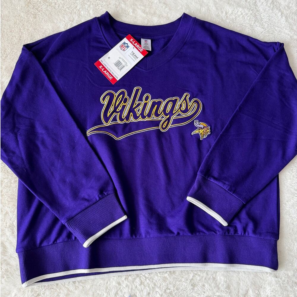 Minnesota Vikings NFL Team Apparel Women’s XL Purple Pullover NWT